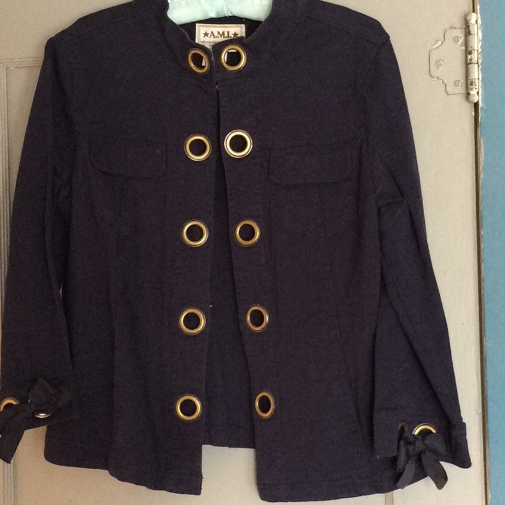 A.M.I NAVY BLUE COLOR COTTON  UTILITY JACKET.